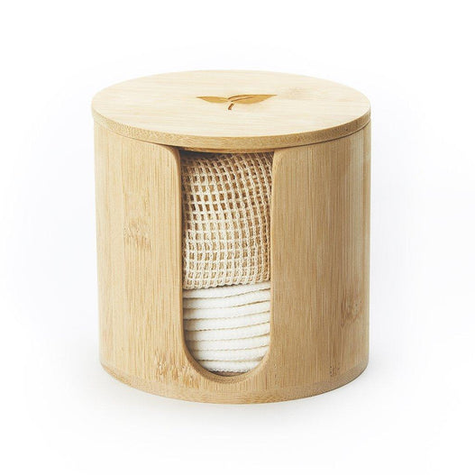 Bamboo Barrel with 8 Reusable Bamboo Pads
