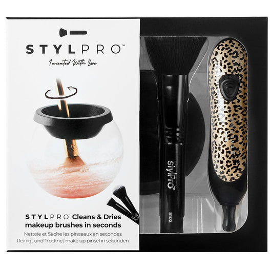 STYLPRO Makeup Brush Cleaner Cheetah Gift Set